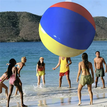 Giant Inflatable Beach Ball, Durable PVC Sports Ball for Outdoor Water Games, 100cm & 200cm, Bright Colors