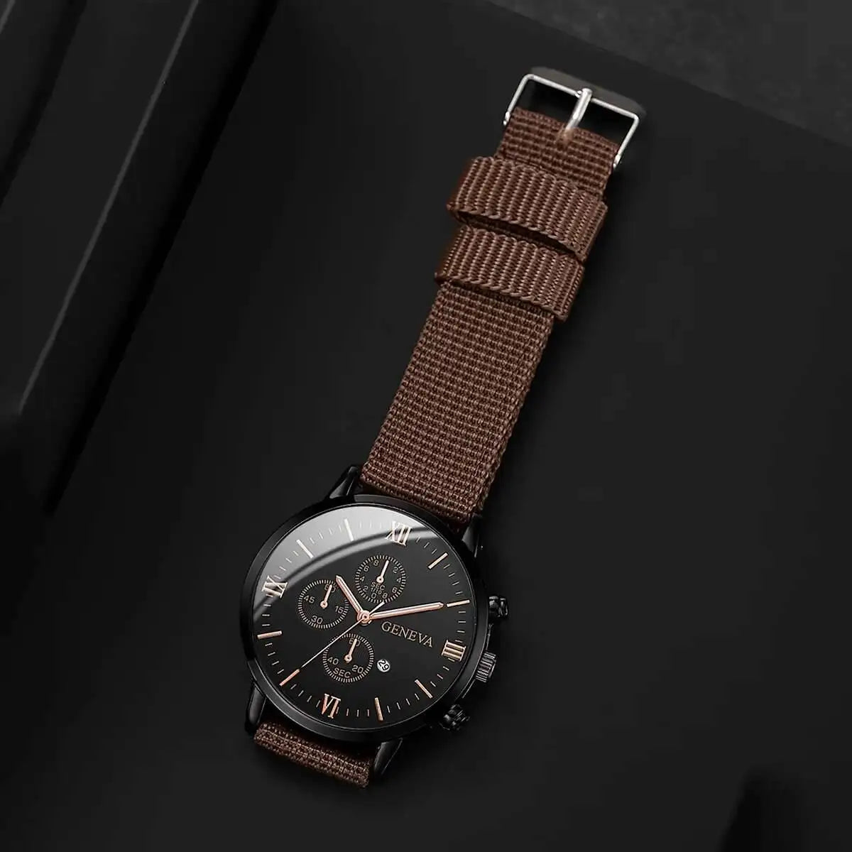 Quartz Watch And Bracelet Set Nylon Band Casual Gift