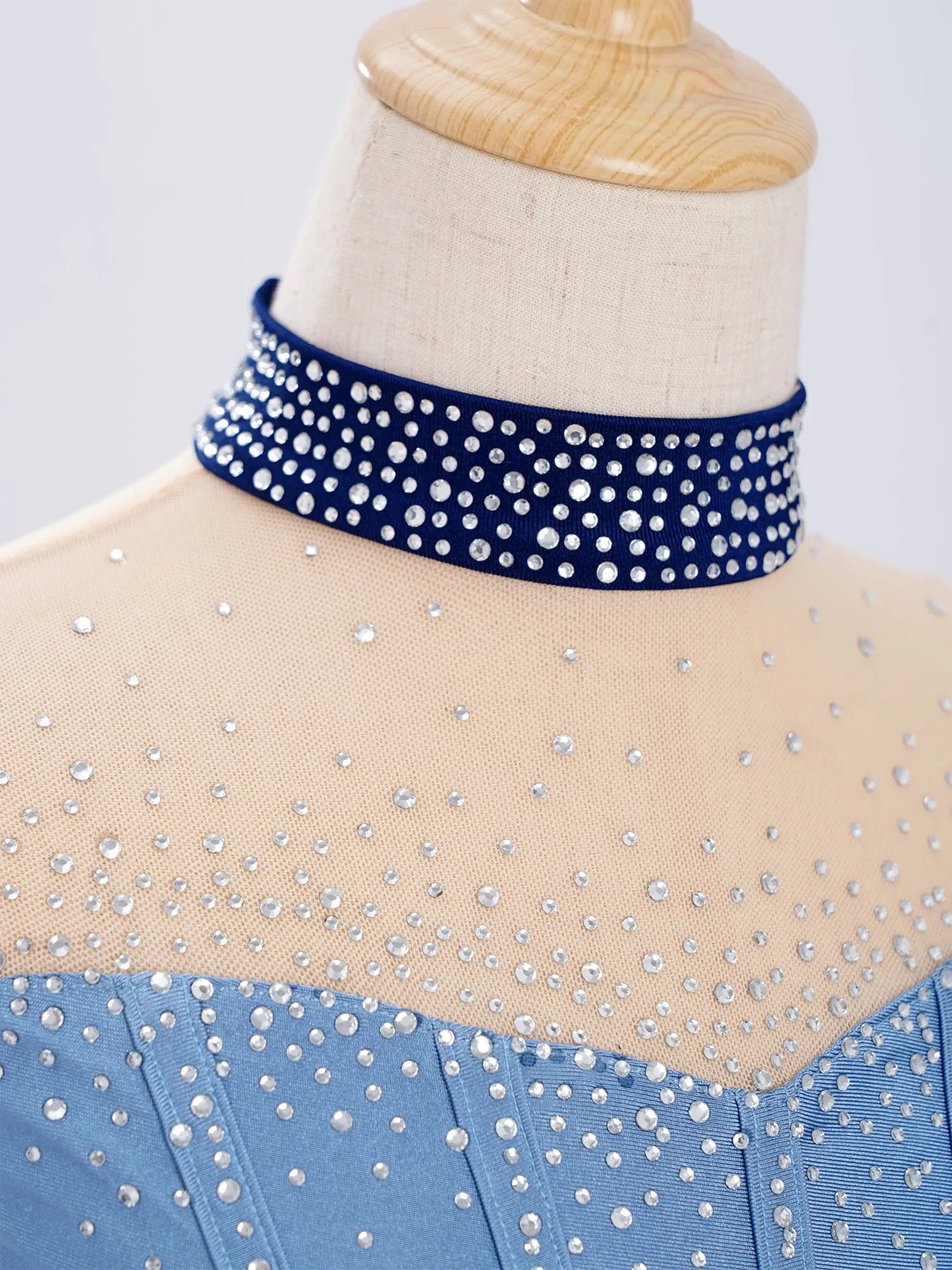 Stretchy Flattering Girls' Dance Leotard - Sleeveless Rhinestone Mesh Top, Polyester, Nylon, Elastane, For Competition