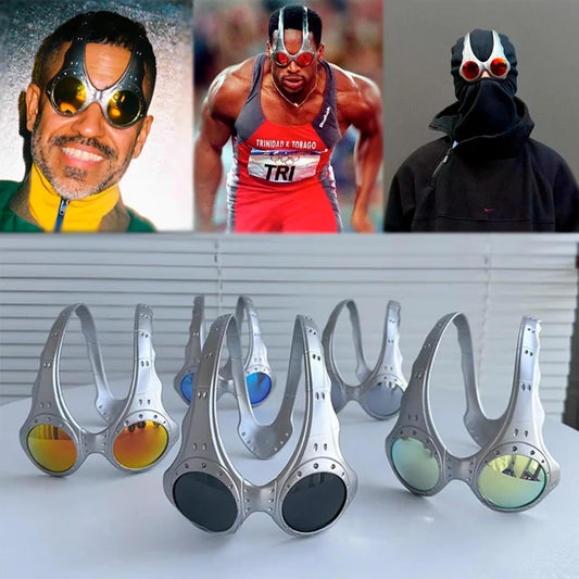 Occhiali da sole con montatura metallica lenti rotonde oversize occhiali per ciclismo all’aperto virali su TikTok retrò 2026