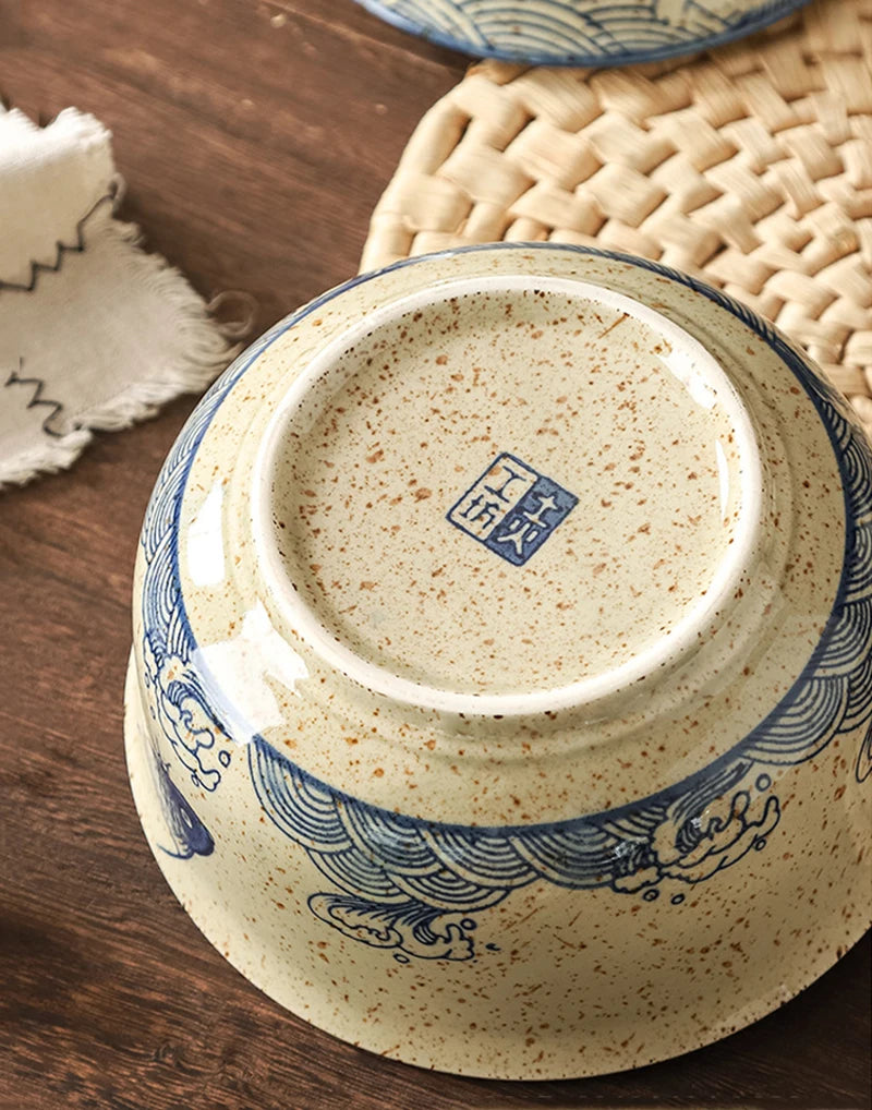 Omedelbar Ramen Skål Med Lock Porslin Stor Kapacitet