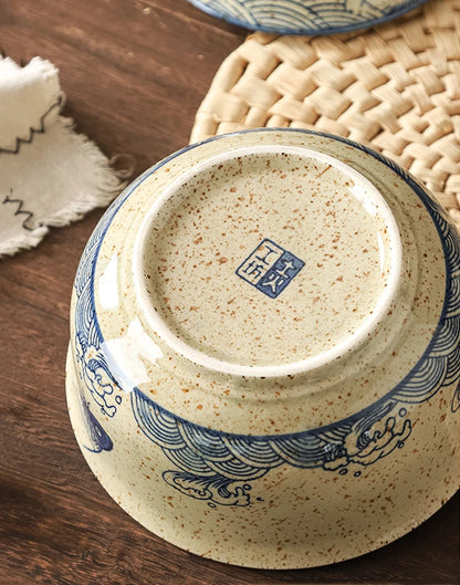 Omedelbar Ramen Skål Med Lock Porslin Stor Kapacitet