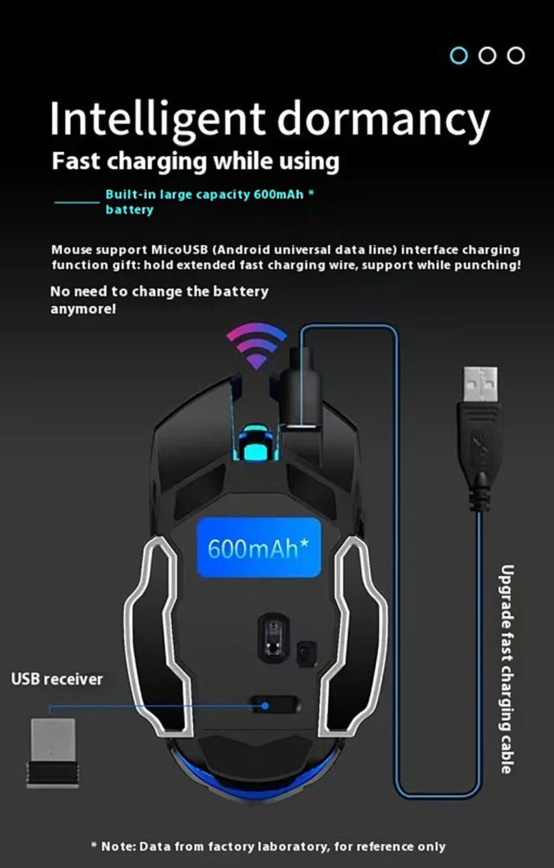 Draadloze Oplaadbare Gaming Muis Bluetooth Stil Achtergrondverlichting