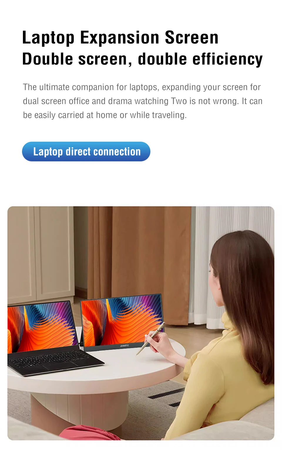 Draagbare Monitor 14.1 Inch Touch IPS HDR10 Tweede Scherm