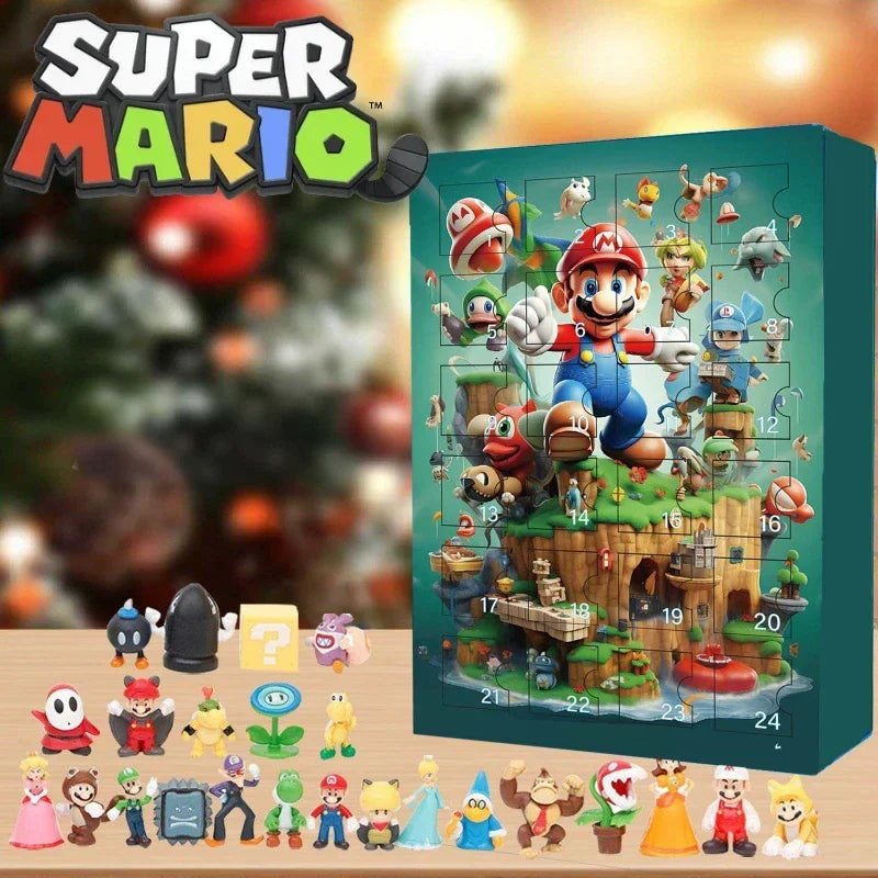 Super Mario Advent Calendar 2024 - Daisy, Luigi & Bowser Toy Set for Kids, Christmas Surprise Gift