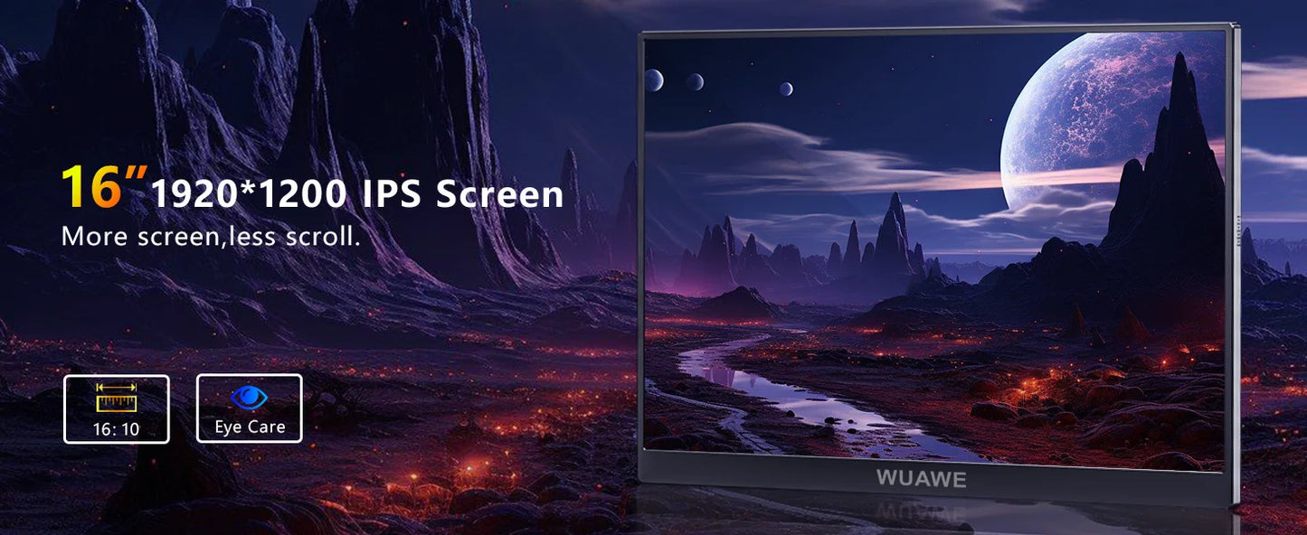 Écran portable 16 pouces 120Hz 1920x1200 HDR Cadeau de vacances