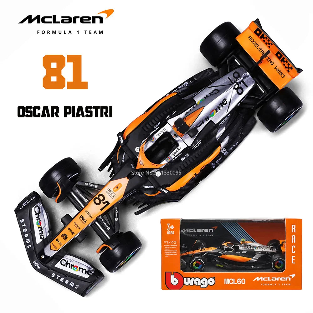 Die-Cast Car 1:43 Scale Formula One MCL60 Replica 2023 Collectible Display Model Fall 2025 Gift