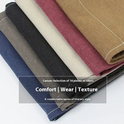 Grembiule da chef in tela con spallacci incrociati, grembiule da lavoro con rifiniture in pelle e tasche Autunno 2025 resistente per barbecue e officina