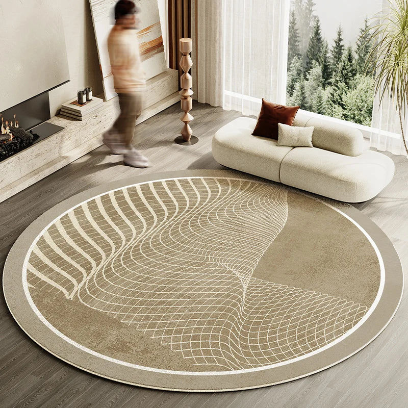 Japanese Round Striped Rug Thick Washable Nonslip Mat