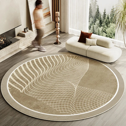 Japanese Round Striped Rug Thick Washable Nonslip Mat