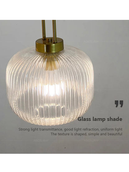 Japandi glaspendellampa japansk nordisk hänglampa varm