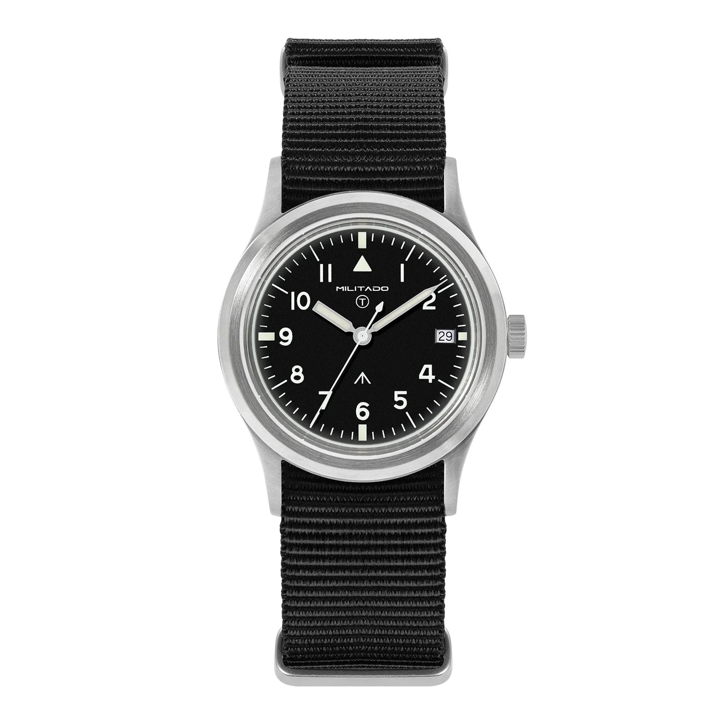 36mm Field Watch Sapphire Crystal VH31 Sweep Quartz