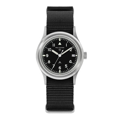 36mm Field Watch Sapphire Crystal VH31 Sweep Quartz