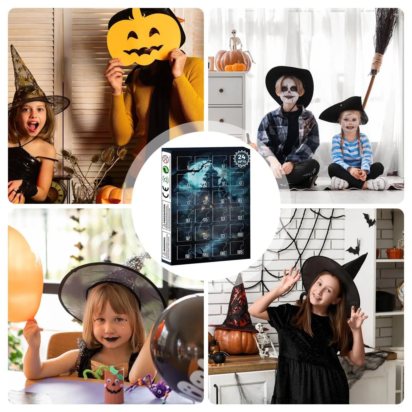 Calendario de Adviento de Halloween 24 Días Decoración de Mesa Coleccionable