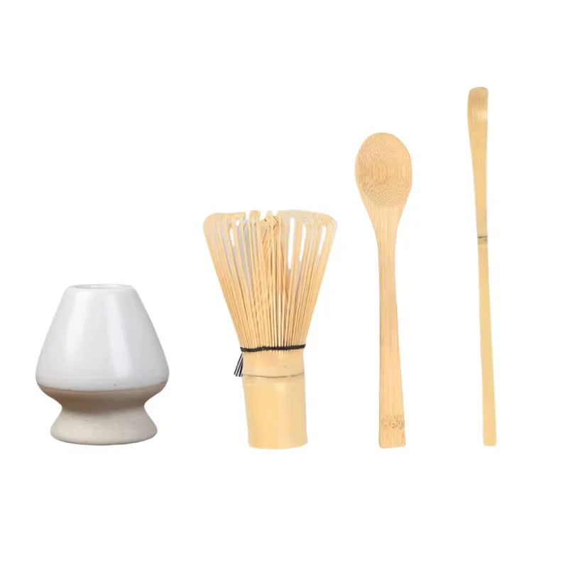 Matcha Whisk Bamboo Tea Set With Stand Spoon Handmade
