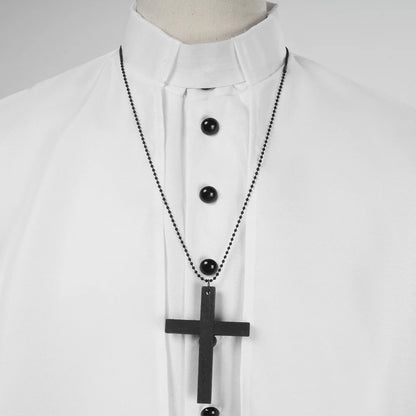 Middeleeuws katholiek priesterkostuum, pauselijke geestelijke, kazuifel-cosplaykostuum voor mannen, Halloween 2026