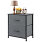 Versatile 2-Drawer Nightstand with Fabric Storage for Bedroom and Living Room