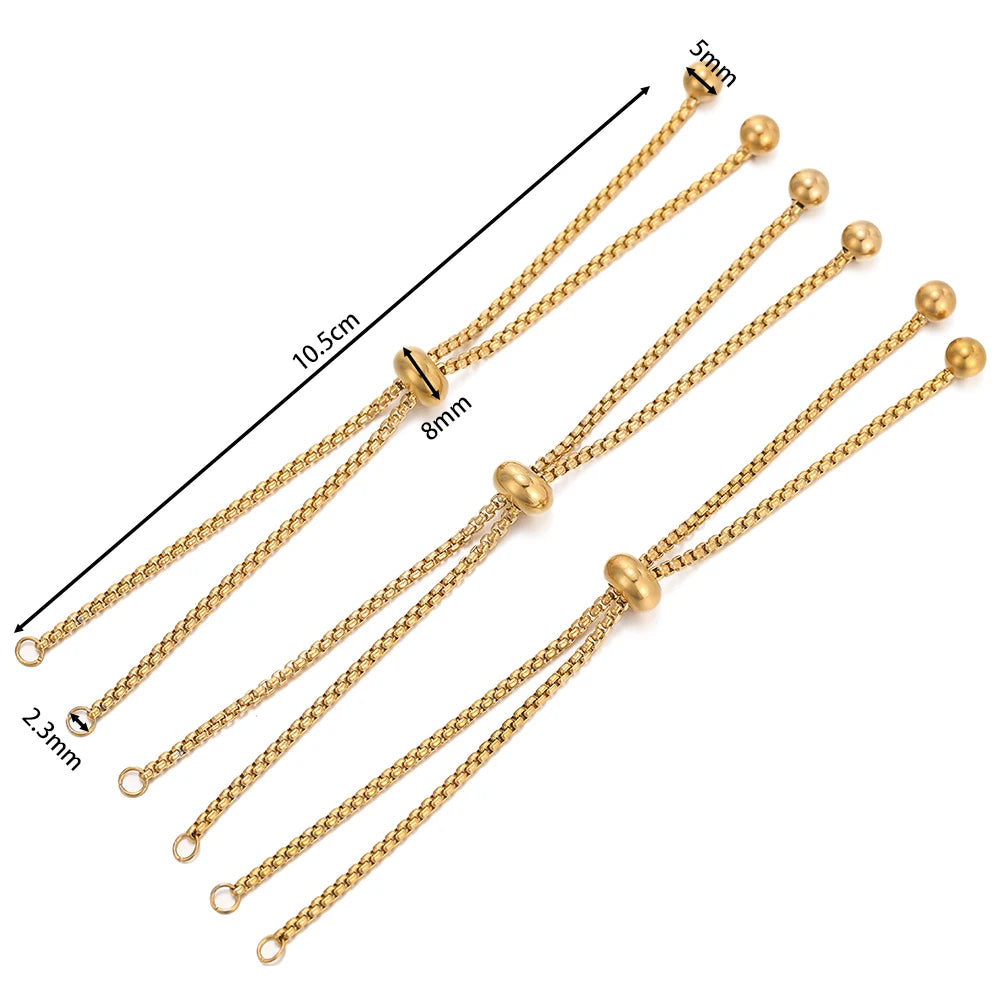 Extensores de Pulsera de Acero Inoxidable Deslizadores Ajustables 3 Piezas