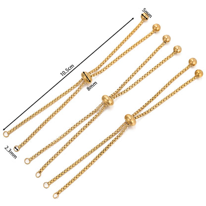 Extensores de Pulsera de Acero Inoxidable Deslizadores Ajustables 3 Piezas