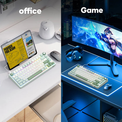 Teclado mecánico R75 junta 80 teclas RGB Hot Swap español