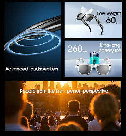 4K AI Smarte Kamera Briller Fotokromiske Reise Håndfri