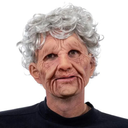 Realistisch siliconen Halloweenmasker dat het hele hoofd bedekt, opa en oma, cosplay-simulatierekwisiet 2026