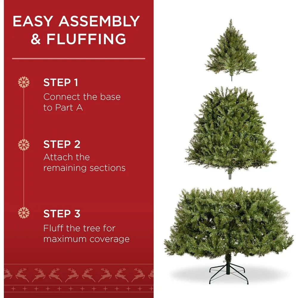 Pre-Lit Douglas Fir Artificial Christmas Tree - Holiday Decoration with 1,355 Branch Tips & 450 Warm White Lights