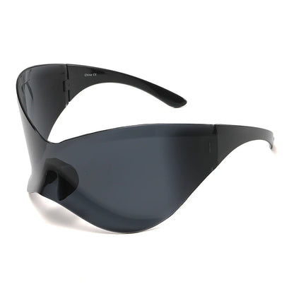 Oversized Punk Rimless Sunglasses for Men and Women, Hip Hop Sport Shades