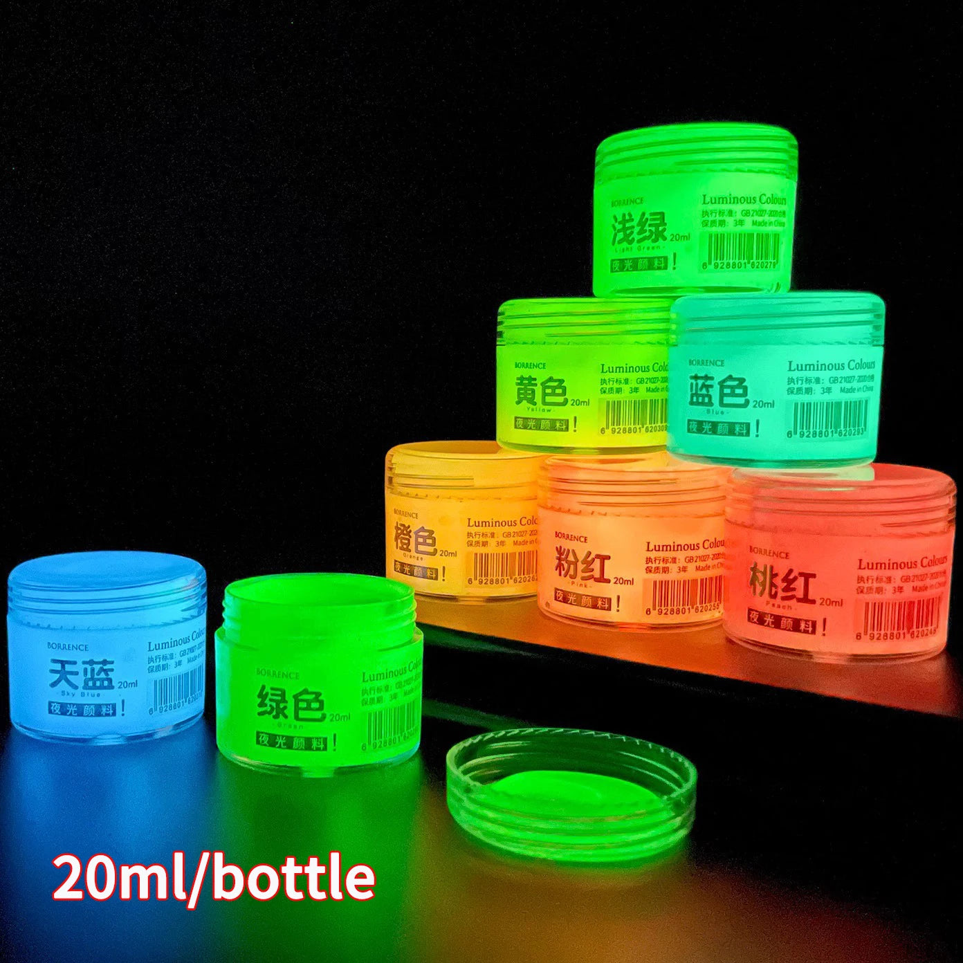Glow in the dark pigment – lysende fluorescerende akrylmalesæt til DIY-graffiti, tasker og sko – TikTok viral 2026