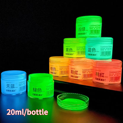 Glow in the dark pigment – lysende fluorescerende akrylmalesæt til DIY-graffiti, tasker og sko – TikTok viral 2026