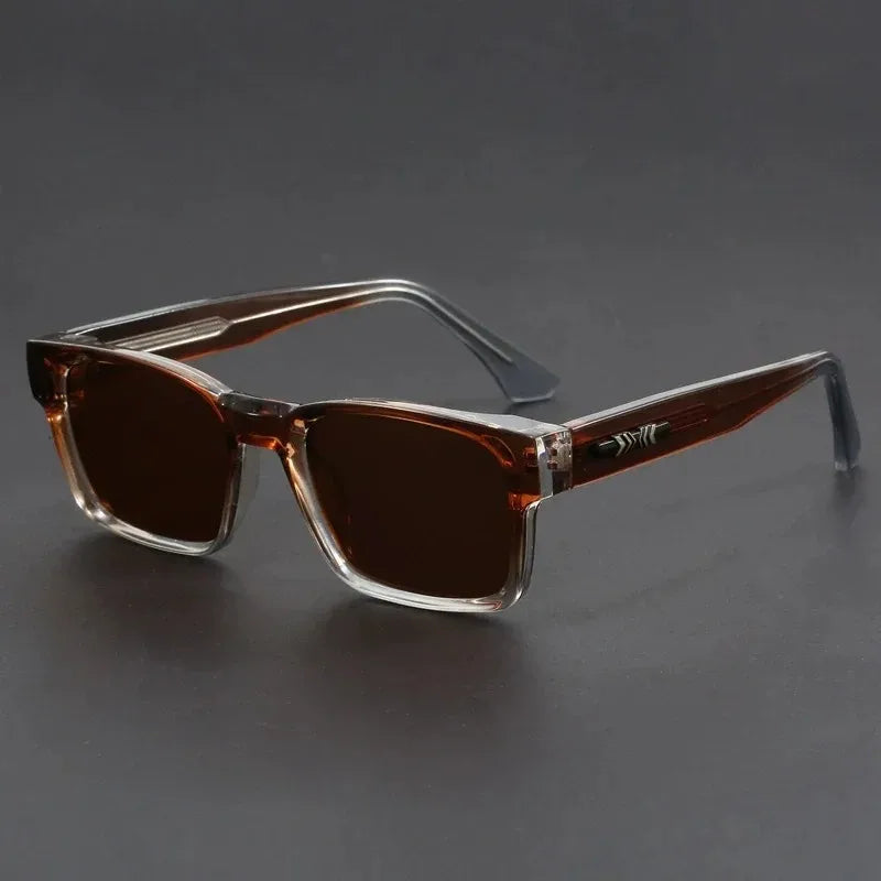 Men's square frame sunglasses UV400 – mirror lens, anti-mist outdoor driving shades, wide coverage