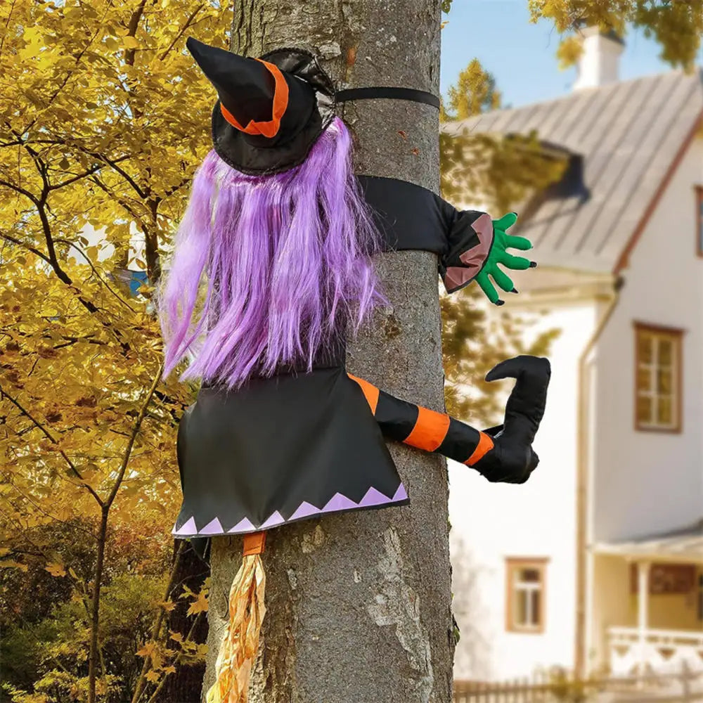 Halloween heks trædekoration ikke-vævet hængende udendørs havepynt efterår 2025 uhyggelig krasjende udstilling