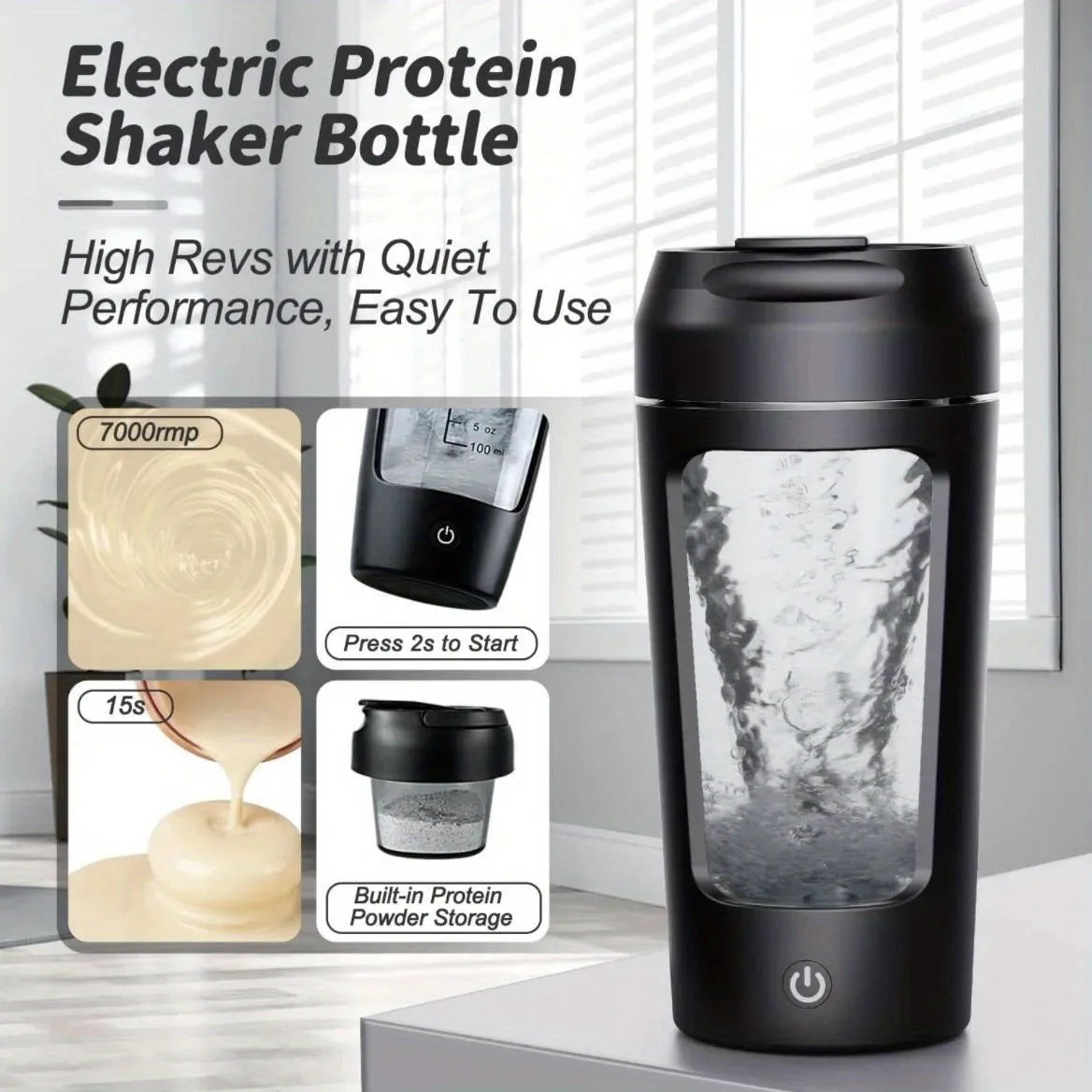 Protein Shaker Bottle 500ml USB-C Rechargeable Electric Mixer Cup Gym Outdoor Fall 2025 Fast Smooth Blends