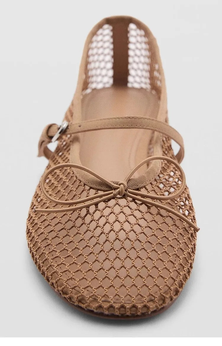 Breathable Women’s Ballet Flats - Mary Jane, Mesh, Summer