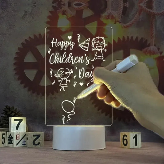 Creative LED Message Board Night Light - USB Doodle Lamp for Kids, A Fun Valentine's Day Gift