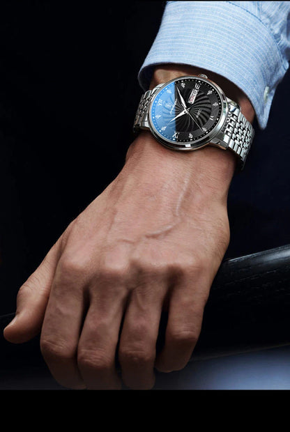 Quartz Wristwatch Stainless Steel Luminous Date Week