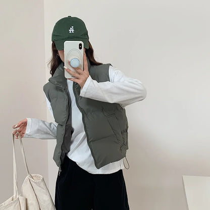 Lightweight Women's Down Vest - Cropped Boxy, Duck Fill