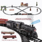 Train Set with Lights & Sounds - Interactive Locomotive Toy for Kids Battery-Powered Electric Steam