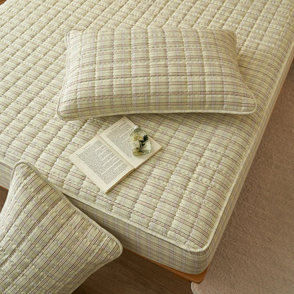 Protège-matelas matelassé à carreaux housse respirante antibactérienne literie automne 2025 sommeil frais