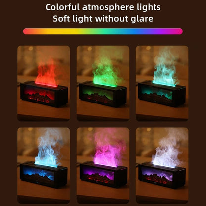 Ätherischer Öl-Diffusor Kaminflammen-Luftbefeuchter Buntes LED Aroma Nebel Fernbedienung Timer USB Gemütlicher Herbst 2025 Geschenk