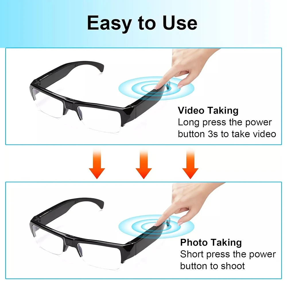 1080P Mini Camera Smart Glasses Portable Sports Glasses