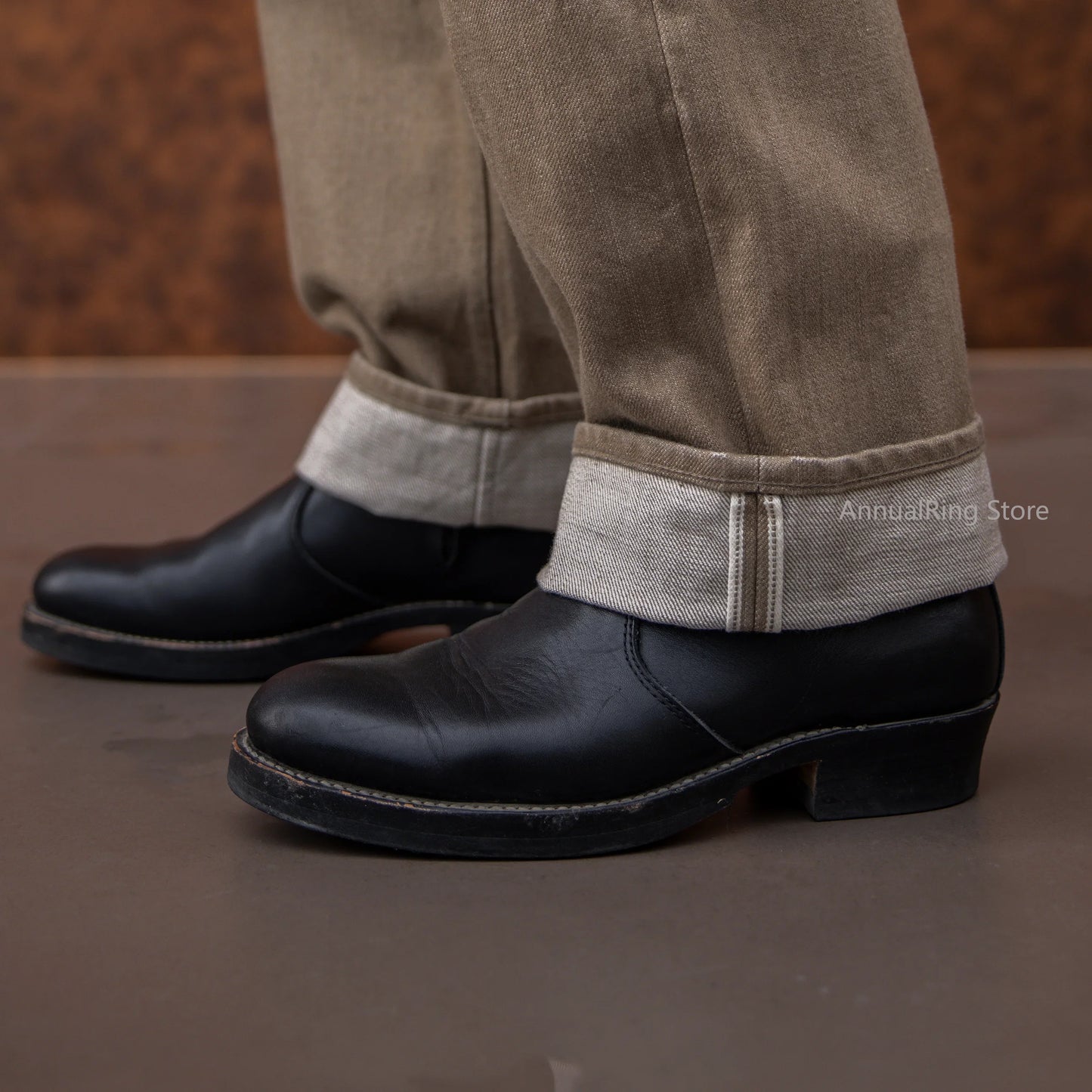 Holdbare avslappede rette jeans for menn - løse selvedge casual