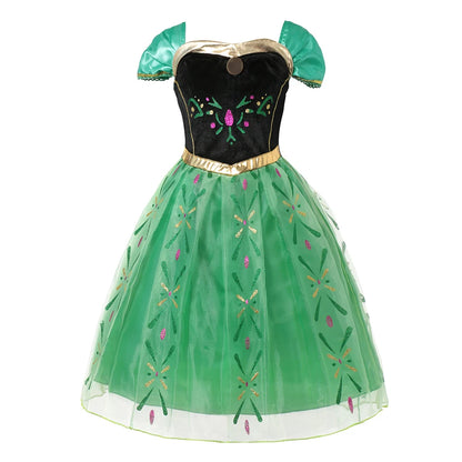 Anna Frozen-prinsessenjurk voor kinderen en meisjes, verjaardagsfeest-, carnavals- en Halloween-kostuum, vestidos 2026