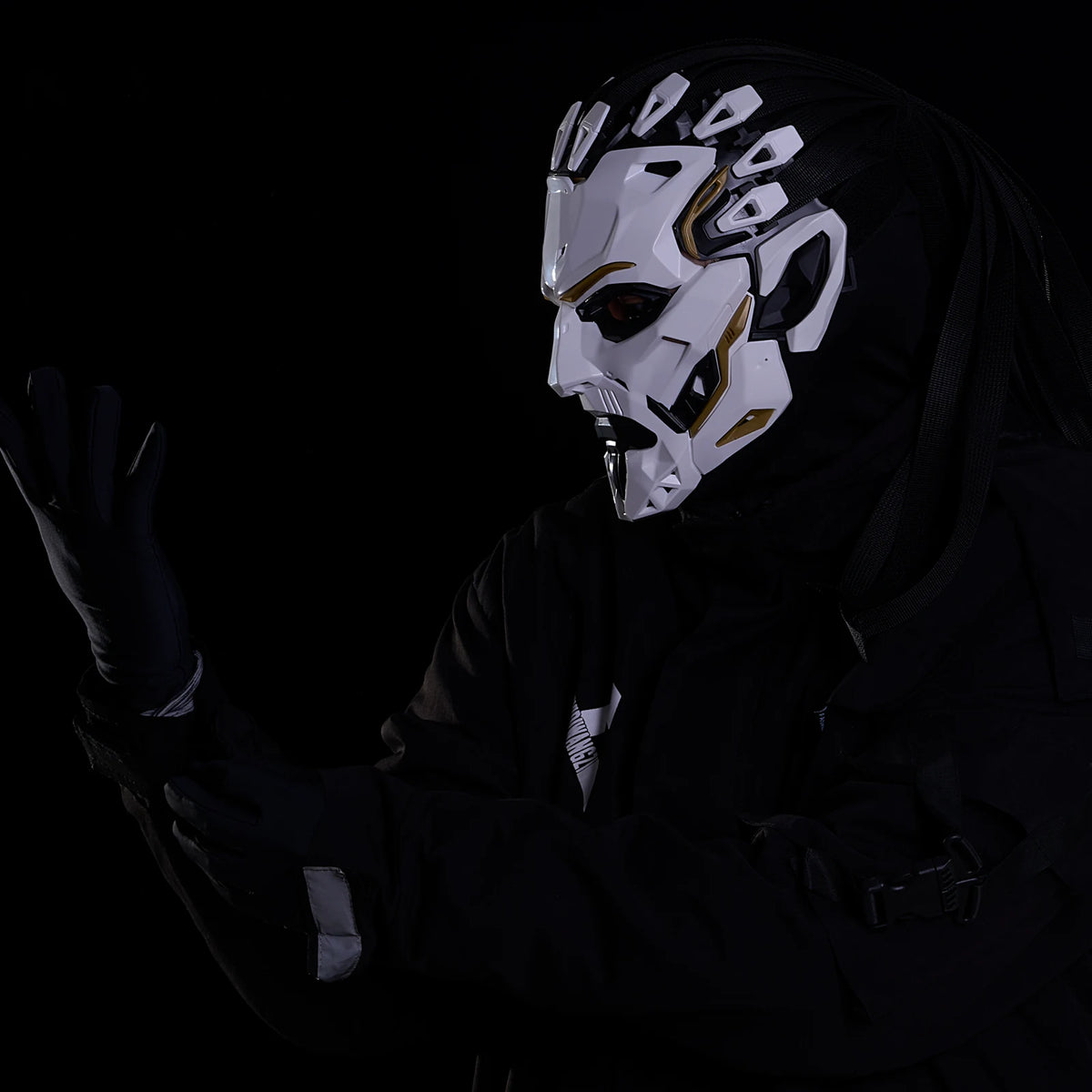 JAUPTO punk Witcher PVC-cosplaymasker voor het hele gezicht, hoogwaardig feestattribuut, Halloweenaccessoire 2026