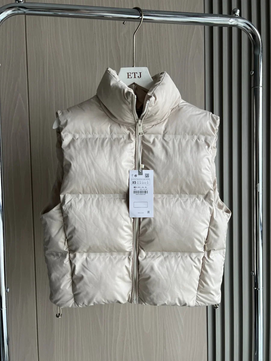 Insulating Women’s Puffer Vest - Oversized Quilted Cotton