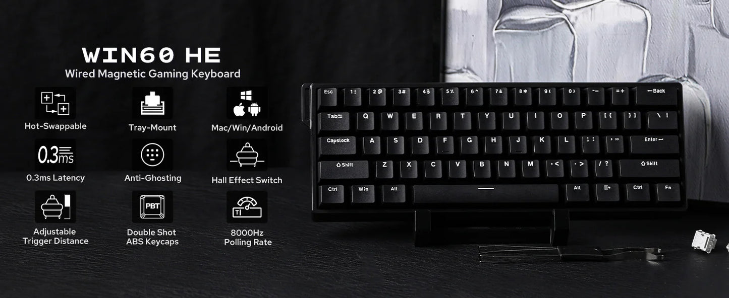 Teclado Mecánico Magnético Hot Swap 60 Porciento 8000Hz