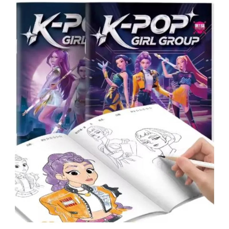 Kpop Ausmalbuch im Anime-Stil für Kinder Zurück zur Schule 2026 Kreatives Beschäftigungsgeschenk Trend