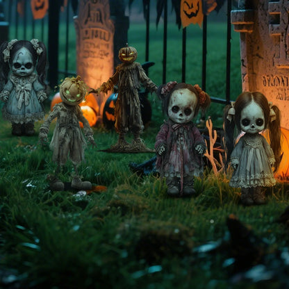Halloween Havepæle Plastik Uhyggelige Tegneserie Havepynt Efterår 2025 Udendørs Gårdhave Dekoration Let Opsætning