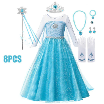 Anna Frozen-prinsessenjurk voor kinderen en meisjes, verjaardagsfeest-, carnavals- en Halloween-kostuum, vestidos 2026