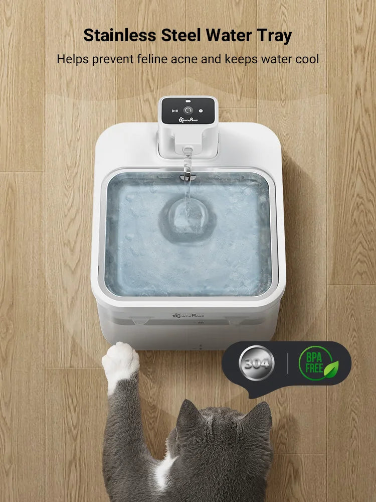Fontana per acqua per gatti 2.5L in acciaio inox distributore automatico con sensore senza fili batteria 4000mAh scadenza 2025 idratazione sana